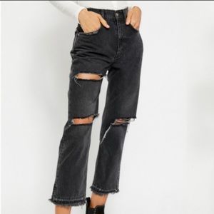 Free people Lita straight leg distressed jeans NWT